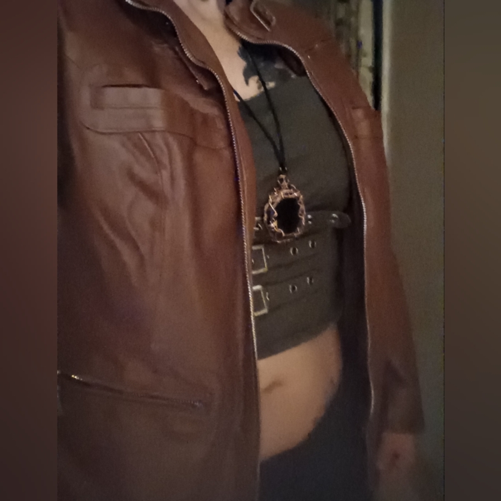 Nwot Brown leather moto jacket